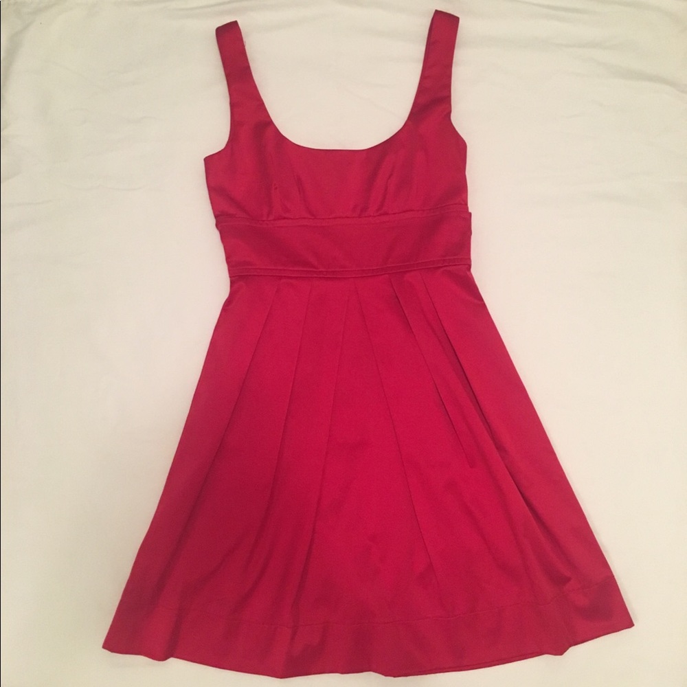 Red Satin Dress With a Bow in the Back